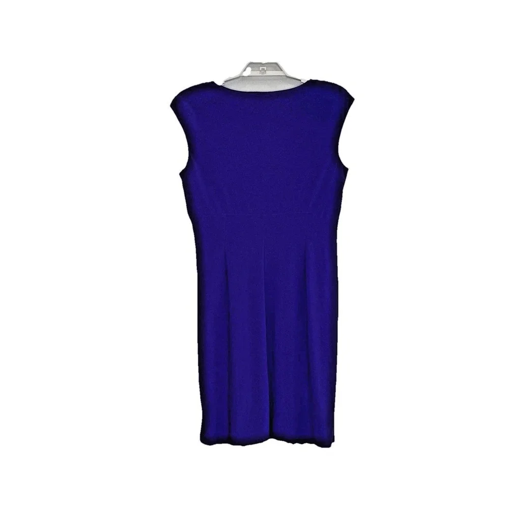 Lauren‎ Ralph Lauren Faux Wrap Dress Womens Sz 16 Purple V-Neck Cap Sleeve Lined